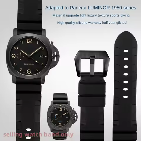 For Panerai parts PARNIS men's silicone watch strap Luminor PAM111 441 watch strap High elastic vint