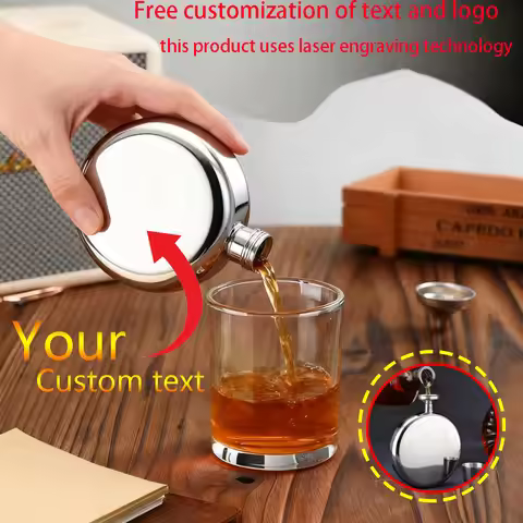 Customized Personalized Stainless Steel Hip Flask Outdoor Portable Wineware Wedding Party Wine Whisk