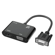 Đầu Chuyển VGA Sang HDMI + VGA 1 Vào 2 Ra Video Converter Computer Full HD Video Dual Screen Splitte