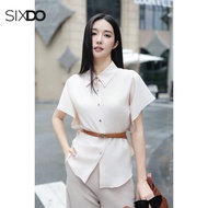 SIXDO Beige Woven Shirt (Beige Woven Shirt) Women Blouse