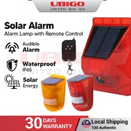 UBIGOSolar Sound Light Alarm Siren Strobe Security Alarm Solar Sound Warning Light Motion Sensor