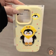 For iQOO 15 13 12 11 Pro 11s U5 U5e U3 U3x iQOO13 iQOO12 iQOO11 Phone Case Plush Embroidery Penguin 