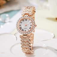 Foreign Trade Hot-selling Fashionable Roman Pattern Diamond Ladies Watch Women's Watch Quartz Watch 