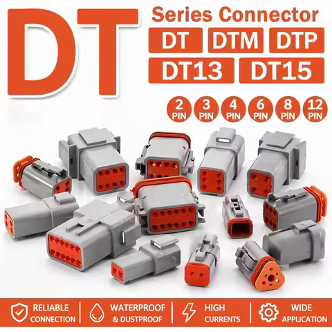 5/10/100 Set DEUTSCH Connector DT06-2S DT04-2P DT04-3P Waterproof Connector Male Female Plug Socket 