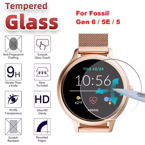Screen Protective Film For Fossil Gen 6 Hybrid Smartwatch 5E 5 Carlyle HR Anti-Scratch Tempered Glas