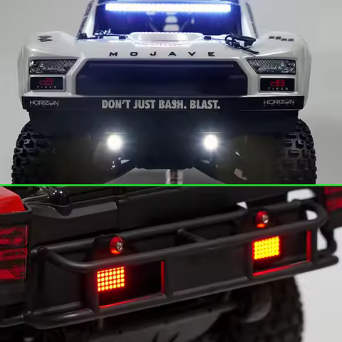 Simulation LED Taillight Ceiling Light Spotlight for 1/8 RC ARRMA MOJAVE 4S 4X4 Desert Truck Car RC 