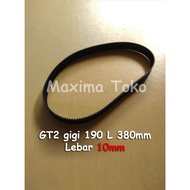 Timing Belt GT2 Close Loop Teeth 190 L 380 Mm Width 10mm 190t 2GT 380mm 1 Pcs