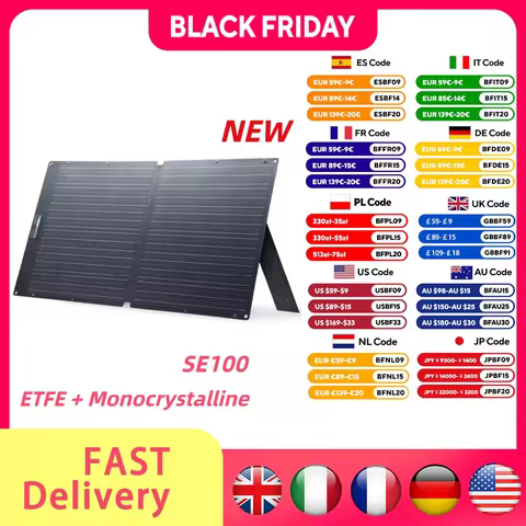 ALLPOWERS SE100 100W Portable Foldable Solar Panel Charger Monocrystalline Solar Cell IP68 for Campi