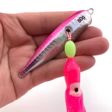 OBSESSION J25 Inchiku Squid Lure Metal Slow Jig Bait Head Skirts Hook 40g-200g Sinking Saltwater Sea