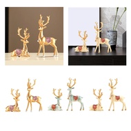 [tenlzsp0bc] 2 Pieces Deer Sculpture Home Decor Crafts for Party Halloween New Year