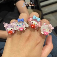 Sanrio Plastic Couple Rings Cute Color Material Korean Fashion Simple Style For Men And Women-YES