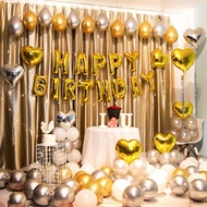 Birthday Decoration Combo Happy Birthday Letter Balloons and 30 round balloons AB01