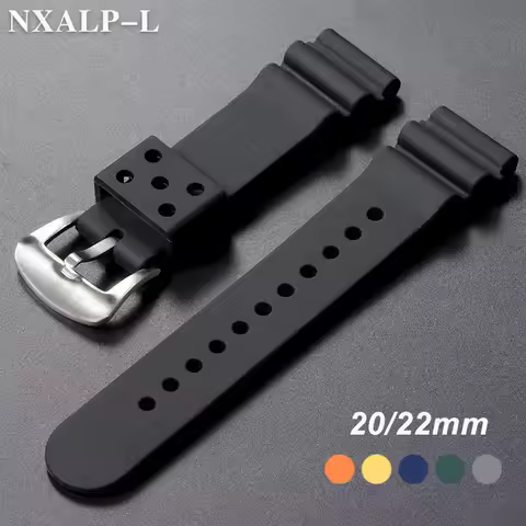 20mm 22mm Silicone Watchband for Seiko SKX007 SKX009 Diving 007 SRP777J1 Prospex Watch Strap Men Wom