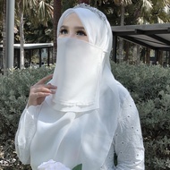 PURDAH NIKAH SQUARE 2 LAYER OFF WHITE PURDAH AKAD PUTIH PURDAH LACE