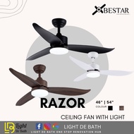 BESTAR RAZOR DC Motor 3 Blade Ceiling Fan with 3 Tone LED Light Kit and Remote Control