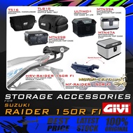 GIVI SUZUKI RAIDER 150R FI MF FOLDING MONORACK/HRV HEAVY DUTY RACK/ SIDE BOX/BAG HOLDER & ALUMINIUM 