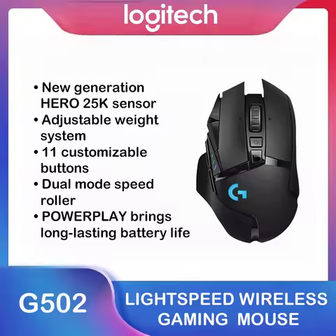 Logitech G502 LIGHTSPEED wireless gaming mouseHigh-precision performance gaming mouse