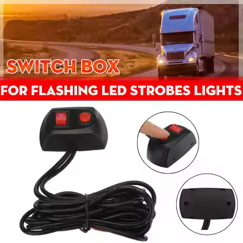 Switch Box For 12V/24V Flashing LED Strobes Light Beacons Lightbar Recovery Truck Car Switch Paste T