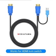 Cable HDMI USB KVM 2 in 1 Length 1.5 Meters Cable 1.5M Cable 1.5 Mtr