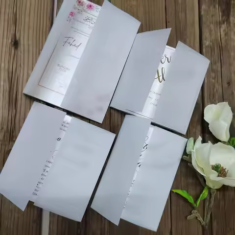 50pcs Clear Vellum Wrap Jacket Custom Size for A5/A6/4"x6''/5"X7"/5"X5"/5.25"X5.25"/6"X6" Wedding In