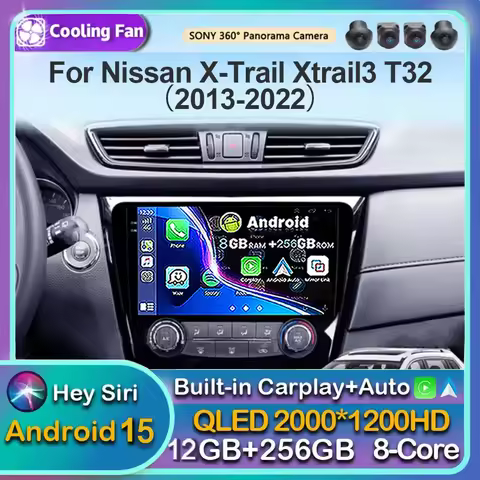 Android15 Car Radio Player For Nissan Qashqai J11 X-Trail Xtrail T32Car Radio Multimedia Video GPS C