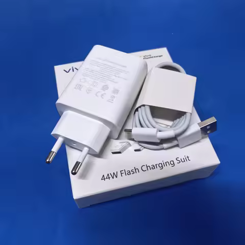 Vivo 44W FlashCharg 2.0 Charger EU Fast Charging Adapter 100CM Type C Cable For Vivo X70 X60 X50 X30