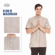 ATVA Shirt Men's Medina Short Sleevekoko BIG Size Up to XXL Cream Color