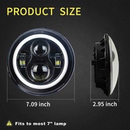 1Ac E 2 Mark Number DOT Approved 7" Inch Motorcycle LED Headlight Hi/Lo Beam Assemblies Lamp Proj