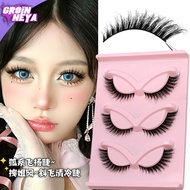 GROINNEYA Cat Eye Lashes Faux Mink Eyelashes Soft Natural Lashes Look Wispy Eyelashes Full Strip Las
