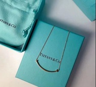 TIFFANY & CO.蒂芙尼 T-smile項鏈系列 Smile微笑 項鏈 白金色 項鏈