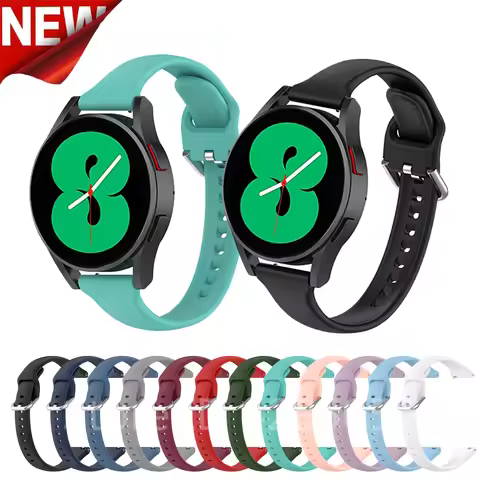 20mm Thin Silicone Band For Samsung Galaxy watch 4/watch 4 classic/watch 3 41mm Galaxy Watch Active 