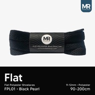 MR Shoelaces FPL01 Black (Black) Flat Polyester Shoelaces 10mm 1cm 80cm 90cm 100cm 120cm 130cm 150cm