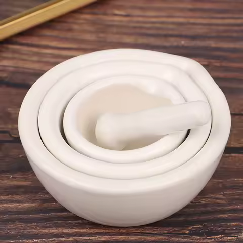 1PC 60/80/100mm Mortar And Pestle Spice Crusher Ceramic Mortar Bowl Hard Food Kitchen Tool Vanilla S