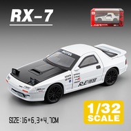 LEO 1:32 JDM Mazda RX-7 Diecast โมเดล รถอัลลอยด์รถยนต์ของเล่นคอลเลกชันของขวัญสําหรับเด็กชายสาว ของเล