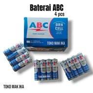 BATERAI ABC AA 1 PACK 4 PC / BATU BATREY JAM DINDING / BATTERY ABC AA