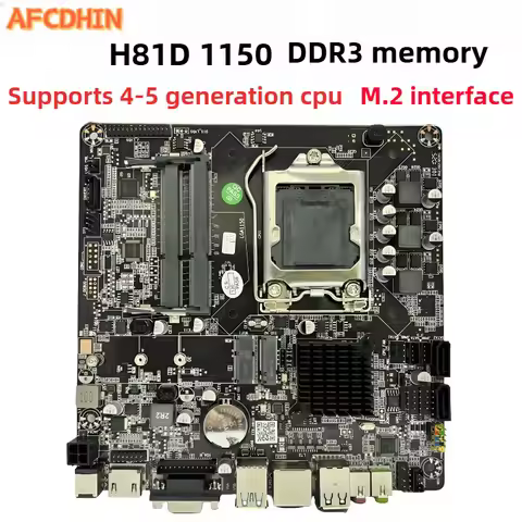 H81D industrial control motherboard, 1150-pin DDR3 notebook memory, 17*17, supports 4th-5th generati