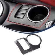 metyoucar For Nissan 370Z Z34 2009-2020 Real Carbon Fiber Car Center Water Cup Trim Frame Cover Inte