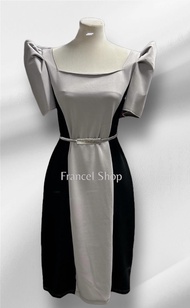 TWO TONE MODERN FILIPINIANA MIDI FRANCEL DRESS MARIA CLARA MODERN FILIPINIANA DRESS REGAL FILIPINIAN