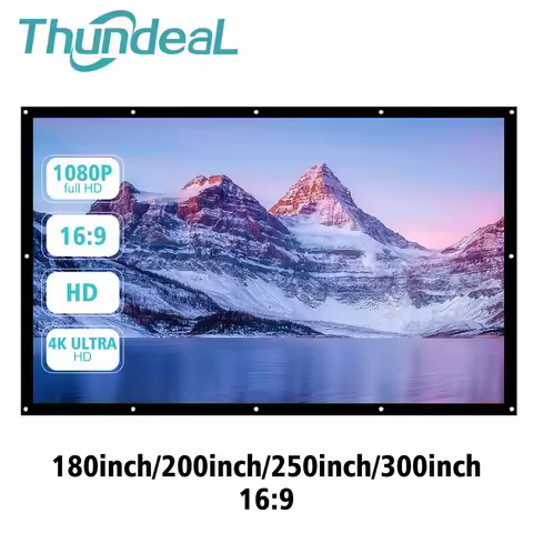 ThundeaL Supersize 180 200 250 300 inch Portable Projector Screen Canvas Curtain Projection Screen H
