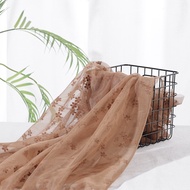 Children's Wedding Princess Dress Top with Floral Flocking Mesh Fabric