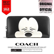 [Authentic] Coach F54000 Mickey Accordion Zip Wallet In Glovetanned Leather- DKEHE [NWT - New With Tag &amp; Receipt]