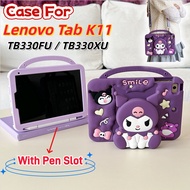 For Lenovo Tab K11 TB330FU TB330XU M11 Xiaoxin Pad 2024 TB331FC with Pen Holder Case 3D Cartoon Stit
