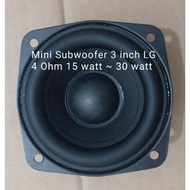 Baru Speaker Subwoofer 3 Inch Lg 4 Ohm 15Watt ~ 30Watt