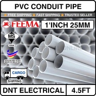 (4.5 FEET) 25mm 1Inch PVC Conduit Pipe - Paip Pvc Putih | PVC Pipe Paip Wiring | Paip Electrical | P
