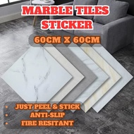 【1PCS】60X60CM Marble Tiles Self Adhesive PVC Floor Sticker Mozek Lantai Pelekat Waterproof Floor Dec
