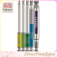 Vessel Single-Head Ball Point Rigid Color Bit Set of 5, Across Flats 3/4/5/6/8×100 GS5P-35