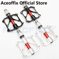 Aceoffix Bike Pedals For Folding Bicycle Double Quick Release QR Pedal CNC Steel Axis Bearing PD069CR