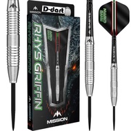 MISSION STEEL TIP DART- 22G/24G Rhys Griffin 95% Tungsten Steel Dart Set (ARROW DART KELULI)