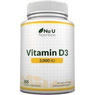 Vitamin D 3000IU - 365 Softgel Capsules - 1 Year Supply - Triple Strength Vitamin D3 Supplement - Hi
