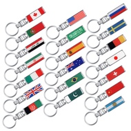 3D Epoxy Keychain Keyring Russia Italy Germany Spain Sweden Portugal Poland Mexico Flag Badge Car Mo